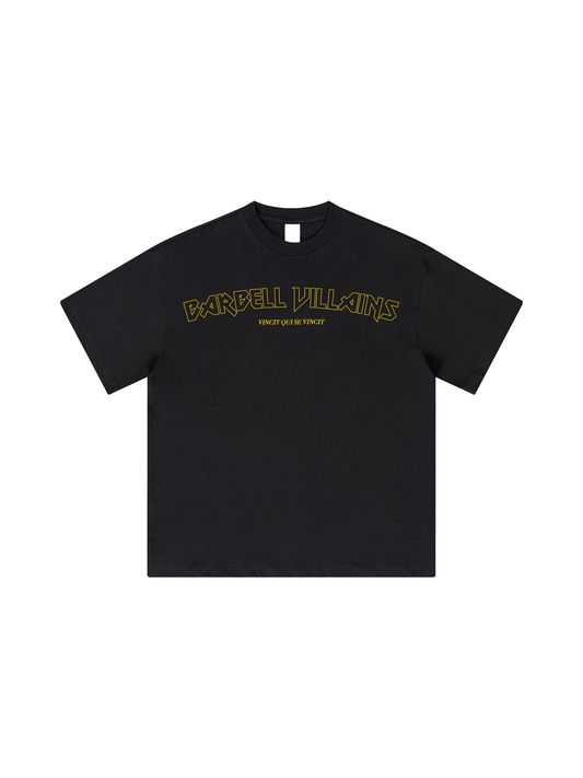 HEAVYWEIGHT "VINCIT QUI SE VINCIT" T-SHIRT - BLACK / YELLOW