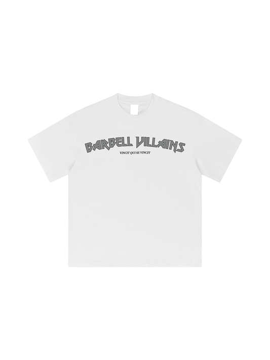 HEAVYWEIGHT "VINCIT QUI SE VINCIT" T-SHIRT - WHITE / GRAY