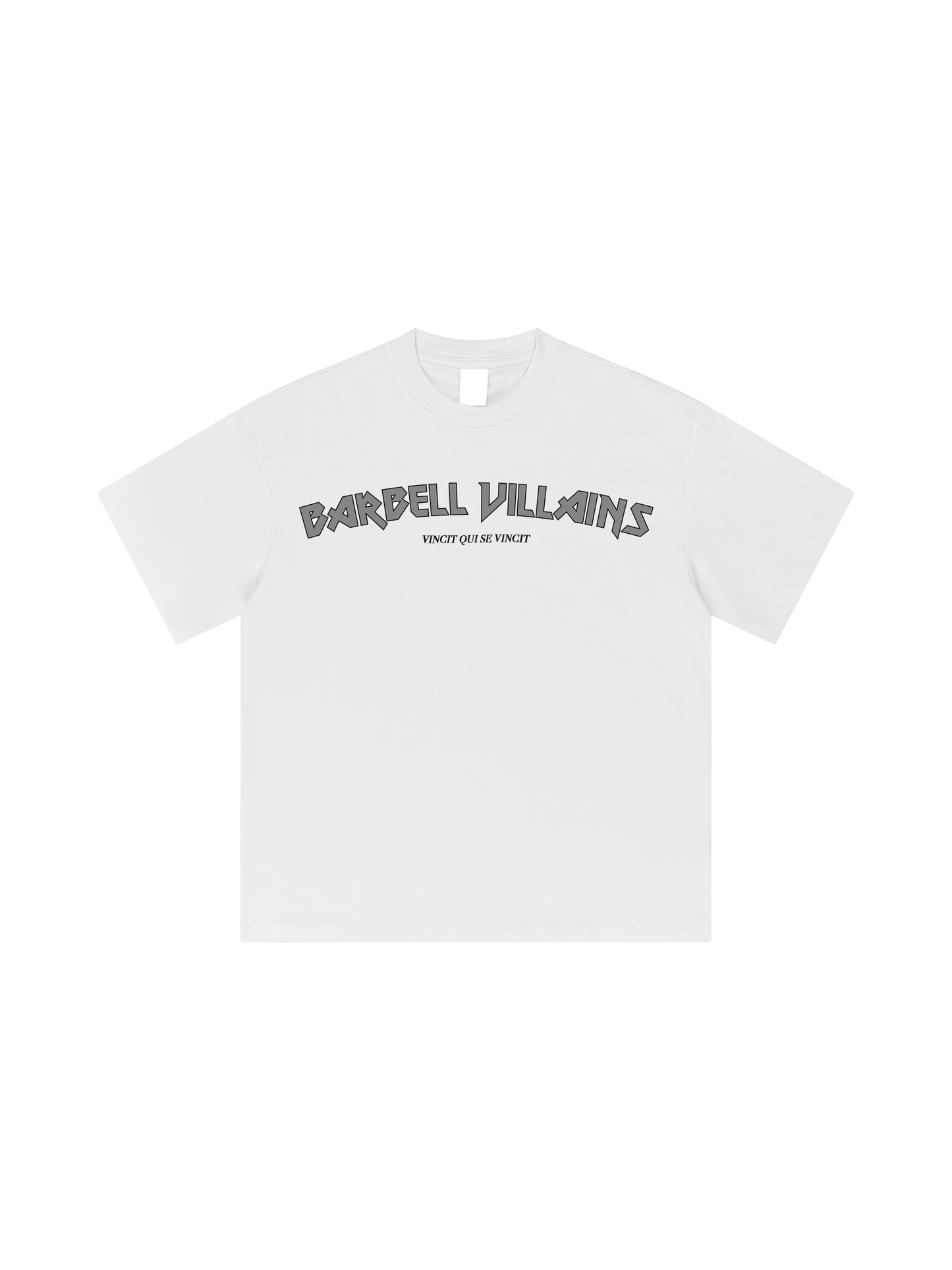 HEAVYWEIGHT "VINCIT QUI SE VINCIT" T-SHIRT - WHITE / GRAY