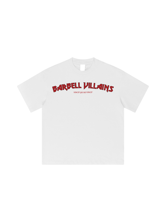 HEAVYWEIGHT "VINCIT QUI SE VINCIT" T-SHIRT - WHITE / RED