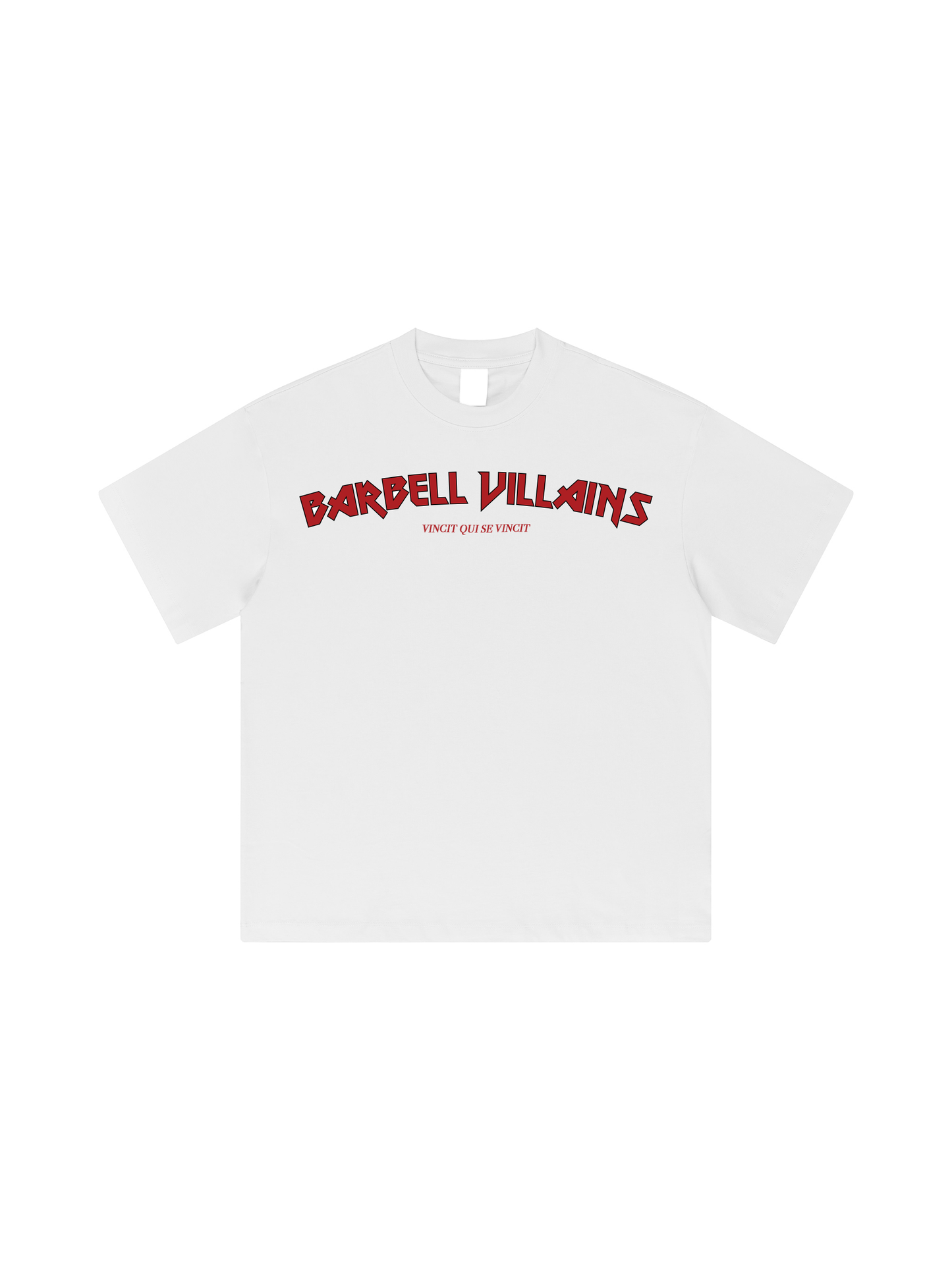 HEAVYWEIGHT "VINCIT QUI SE VINCIT" T-SHIRT - WHITE / RED