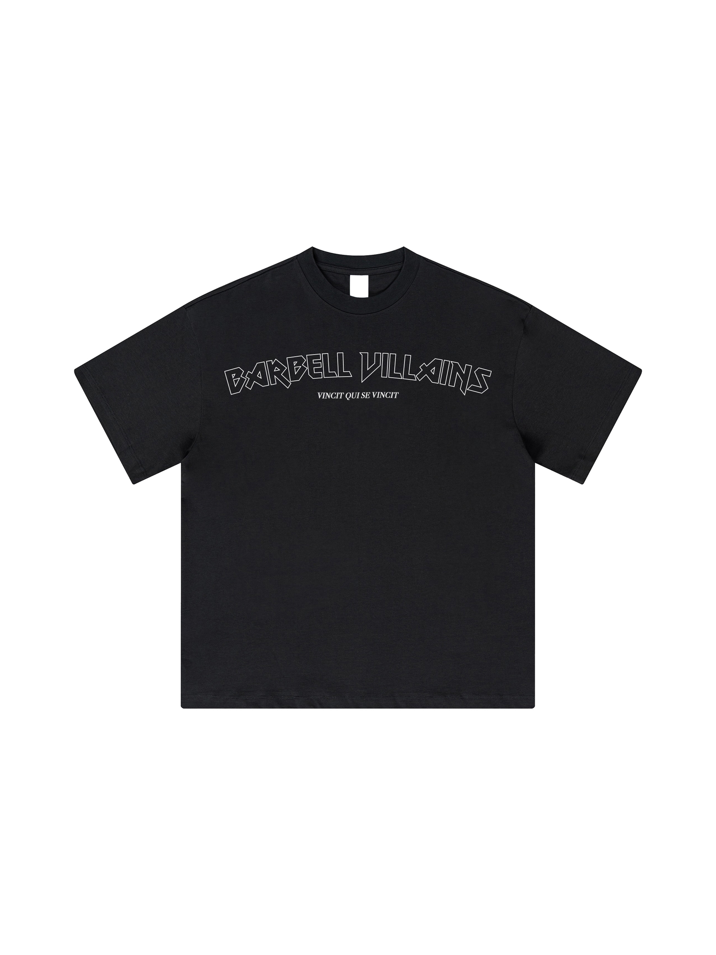 HEAVYWEIGHT "VINCIT QUI SE VINCIT" T-SHIRT - BLACK / WHITE