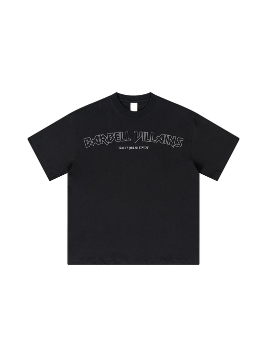 HEAVYWEIGHT "VINCIT QUI SE VINCIT" T-SHIRT - BLACK / WHITE