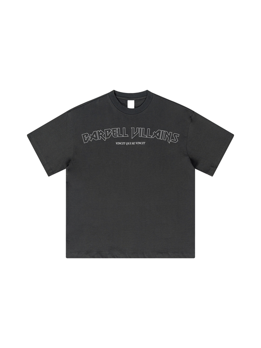 HEAVYWEIGHT "VINCIT QUI SE VINCIT" T-SHIRT - GRAY / WHITE